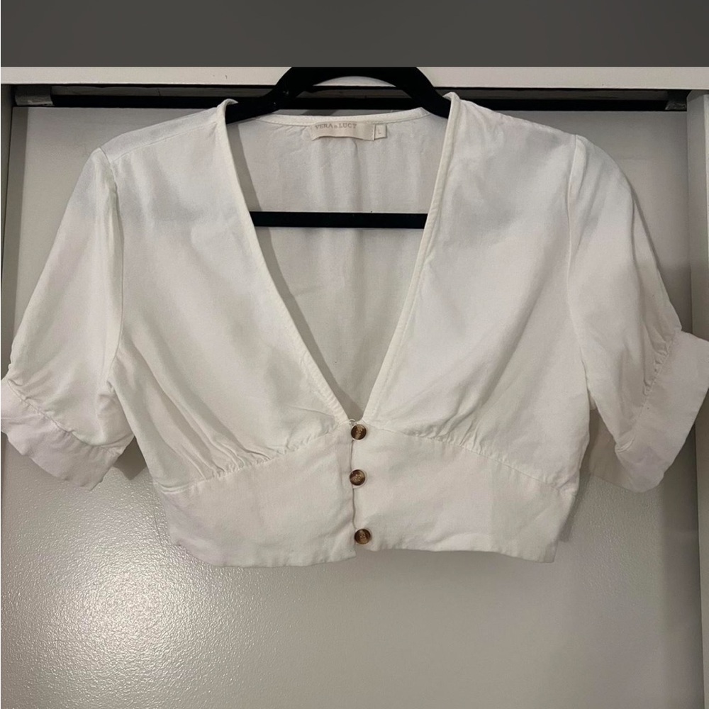 Elegant White Button-Up Women's Top
